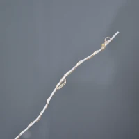 Outsunny Albero di Natale Bianco con Luci LED, Base Quadrata e Cavo di Alimentazione, in Acciaio e PP, 20x20x150(m-8)