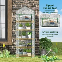 Outsunny 193cm Five Shelf Mini Greenhouse - White(m-5)