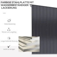 Outsunny Geräteschuppen aus Stahl 100 x 103 x 160cm Dunkelgrau(m-5)