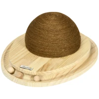 PawHut interaktives Katzenspielzeug, Kratzfläche, ovale Kugelbahn, Kiefernholz, 39,5 x 32,5 x 14,5 cm(m-10)