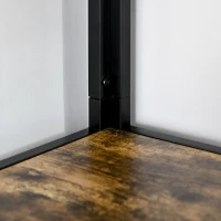 HOMCOM Libreria Angolare a Muro, Scaffale Stile Industriale in Legno e Metallo con 5 Ripiani, 39x39x175cm, Marrone Rustico(m-8)