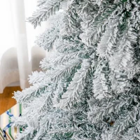 HOMCOM Árbol de Navidad Artificial Nevado 180 cm con 627 Ramas y Soporte de Metal Árbol de Navideño para Salón Verde y Blanco(m-9)