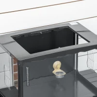 PawHut Terrarium en verre - vivarium reptiles & batraciens - habitat tortue - couvercle grillagé 2 parties amovibles - distributeur eau, thermomètre, pincette, 2 douilles inclus - ABS acrylique noir(m-9)