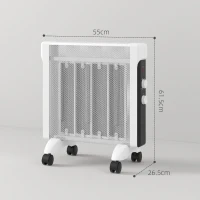 HOMCOM 2kW Electric Heater, 10-45℃ Temperature - White(m-3)