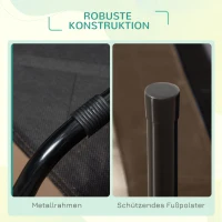 PawHut Erhöhtes Hundebett mit Baldachin, Haustierbett, Hundeliege outdoor mit Dach, Atmungsaktiv, Taftstoff für Camping Kaffee 92 x 76 x 90 cm(m-8)