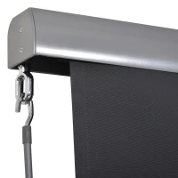 Outsunny Senkrechtmarkise Balkonmarkise Vertikalmarkise Windschutz Seitenrollo Sichtschutz mit Handkurbel Polyesterstoff+Aluminium Dunkelgrau 250 x 160 cm(m-8)