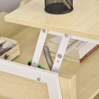 HOMCOM Height Adjustable Standing Desk Modern Home Office Computer Writing Desk with Drawer and Shelf, Natural(m-9)