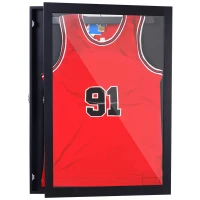 HOMCOM Frame box T-frame cadre en bois pour maillot avec cintre porte acrylique interne feutre 60L x 80H cm noir(m-1)