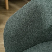 HOMCOM Poltrona Moderna a Botte in Tessuto Teddy con Imbottitura e Gambe in Legno, Verde Scuro(m-8)