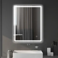 HOMCOM 90 x 70cm LED Bathroom Mirror with Lights, Dimmable Makeup Mirror, Vanity Mirror with 3 Colour, Smart Touch, Anti-Fog(m-10)