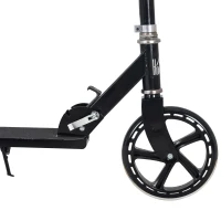 HOMCOM Patinete Plegable para Niños de 7-14 Años Scooter Infantil Manillar Ajustable en Altura de 4 Niveles con Freno 88x37x75-100 cm Negro(m-8)