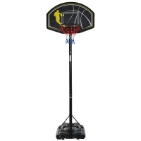HOMCOM Portable Basketball Hoop Stand Fully Adjustable (1.9m-3.05m) PE Backboard Outdoor Adult Teen Senior Fun Sports Games with Wheels(m-11)
