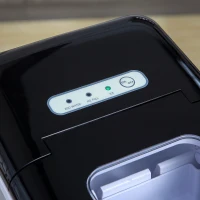 HOMCOM Ice Maker Machine Countertop, 9 Ice Cubes in 8 Mins, 12KG in 24Hrs, Self-Cleaning Portable Ice Cube Maker w/ Adjustable Ice Size, Ice Scoop, Basket, Stainless Steel, No Plumbing Required, Black(m-9)