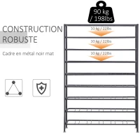 HOMCOM Étagère à vin rack pour bouteilles range-bouteilles capacité 54 bouteilles dim. 63L x 25l x 91H cm métal noir(m-6)