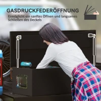 HOMCOM Stabile Aufbewahrungskiste aus Aluminium mit Seitengriffen, Schloss und Schlüsseln, Werkzeugkasten, 99 x 33 x 25,4 cm(m-6)