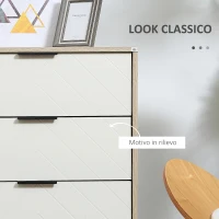 HOMCOM Credenza Moderna a Base Rialzata con 3 Cassetti e 3 Ripiani Aperti in MDF, Truciolato e Acciaio, 100x40x79.5 cm(m-5)