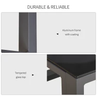 Outsunny 5 Pieces Outdoor Patio Furniture Set, Sofa Couch with Glass Coffee Table, Cushioned Chairs and Aluminum Tube, for Balcony Garden Backyard, Grey(m-5)