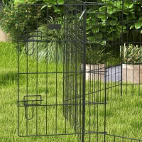 PawHut Huisdierenren, Speelren voor Puppy's en Kleine Honden, met Deur, Geschikt voor Binnen en Buiten, 76 cm, Zwart(m-8)