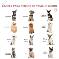 PawHut Caseta para Perro con Puerta Extraíble Base Elevada 3 Respiraderos y Ventana Abrible Caseta de Perros para Interior y Exterior 72x87x75 cm Gris Rojo(m-4)