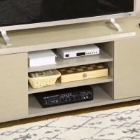 HOMCOM Mobile TV Basso per TV 70" max in MDF Grigio con 3 Ripiani Aperti e 2 Armadietti, 160x39x41.2 cm(m-8)