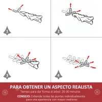 HOMCOM Árbol de Navidad 150cm Artificial Árboles de Abeto con Soporte Fibra Óptica Brillante LED Multicolor Ignífugo(m-7)
