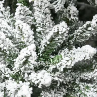 HOMCOM Weihnachtsbaum, Kunsttanne, 1,80m groß, üppige Form, realistisches Aussehen, schneebedeckte Zweige, Tannenzapfen(m-9)