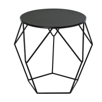 HOMCOM Tavolino da Caffè Salotto Design Nordico Minimalista Geometrico Ampio Piano, Acciaio, 54x54x44cm(m-10)