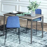 HOMCOM Dining Table w/Steel Frame，Kitchen Table for 4 People，75H x 120L x 70Wcm，Minimalistic Style for Living Room, Dining Room Grey(m-7)