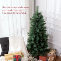 HOMCOM Árbol de Navidad 152 cm Árbol de Navidad Artificial con 354 Ramas y Patas de Metal para Interior Verde(m-4)