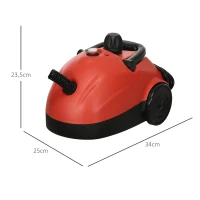 HOMCOM Limpiador a Vapor Portátil 3,5 Bar Potencia 1500W Deposito 1,2 L Vaporeta Multiusos con 13 Accesorios 34x25x23,5 cm Rojo(m-3)