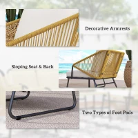 Outsunny Four-Piece Rattan Strong Panel Outdoor Sofa Set - Natural(m-7)