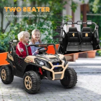 AIYAPLAY 24V 2 Seater Kids Electric Car with Remote Control, Suspension System,  Slow Start, 3 Speeds, for 3-8 Years, Khaki(m-5)