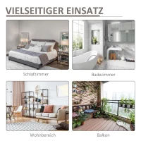 HOMCOM Standregal Badezimmerregal Bambusregal 3-stufiges Büroregal Lagerregal Aktenregal Küchenregal faltbar Perfekt für das Wohnzimmer Küche Bad Büro Bambus Polyester Natur+Grau 44,5x33x108 cm(m-7)