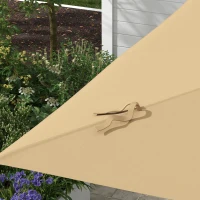 Outsunny Parasol déporté parasol de terrasse carré rotatif à 360° mécanisme hydraulique base croisée et mât en aluminium kaki(m-9)