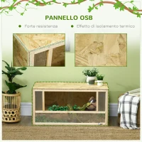 PawHut Terrario per Rettili in Legno con Porte in Vetro Scorrevoli e Pannelli in Rete, 40x80x40 cm(m-5)