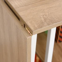 HOMCOM Klapptisch Schreibtisch Beistelltisch Bürotisch Mobiler Computertisch mit Rollen MDF Natur 107 x 55 x 76 cm(m-8)