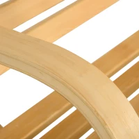 Outsunny Banc Suspendu 2 places balancelle de jardin en bois assise et dossier à lattes chaînes incluses naturel(m-8)