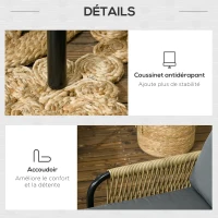 Outsunny Salon de jardin en résine tressée modulable 4 pers. 5 pièces avec 1 canapé 2 fauteuils et 2 tables basses rondes sable(m-7)