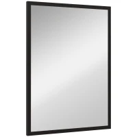 HOMCOM Wall Bathroom Mirror, 70 x 50 cm Wall-Mounted Mirror for Living Room, Bedroom, Hallway, Black(m-11)