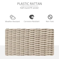 Outsunny 5 PCS Reclining PE Rattan Garden Dining Set Bonzer Patio Furniture w/ Sofa Chairs Glass Table, Olefin Cushions Adjustable Feet Stylish Lounge Conversation(m-7)