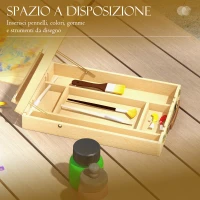 Vinsetto Cavalletto da Tavolo in Legno Pieghevole con Altezza e Angolazione Regolabile(m-6)