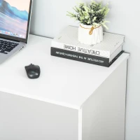 HOMCOM Schreibtisch Computertisch mit 2 Schubladen Schrank Arbeitstisch Bürotisch große Tischplatte modern Weiß 120 x 50 x 75 cm(m-8)