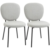 HOMCOM Juego de 2 Sillas de Comedor con Respaldo y Patas de Acero para Salón Cocina Carga 120 kg 46x59x82 cm Gris Claro(m-10)
