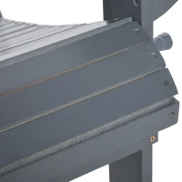 Outsunny Fauteuil de Jardin Adirondack Pliable avec Repose-Pied et Table Basse Bois Sapin traité Gris(m-8)