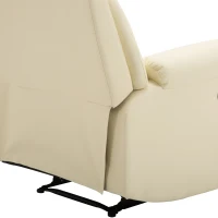 HOMCOM Poltrona Relax Reclinabile Imbottita Ergonomica con Poggiapiedi Pelle PU 80 x 97 x 107cm Crema(m-9)