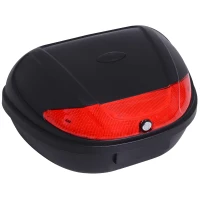 HOMCOM Baúl Moto Universal 52L + Llaves y Accesorios Equipaje Caja de Moto Topcase Casco para Motocicleta Ciclomotores Scooter(m-1)