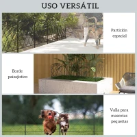 Outsunny Juego de 5 Vallas Decorativas para Jardín 305x61 cm Combinación Libre en Forma de Arco Barrera para Animales Negro(m-6)