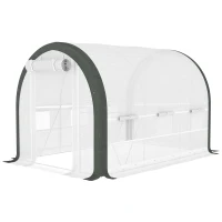 Outsunny 3 x 2(m) Walk-In Tunnel Greenhouse, with Accessories - White(m-11)