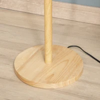 HOMCOM Lámpara de Pie con Pantalla Giratorio Lámpara de Suelo con Base de Madera para Salón Comedor Dormitorio Estudio E27 Máx. 40W Interruptor de Pie 38x38x160 cm Natural(m-8)