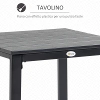Outsunny Set da Giardino 3 Pezzi con Tavolino e 2 Sedie con Cuscini, Acciaio e Plastica, Grigio Scuro(m-5)